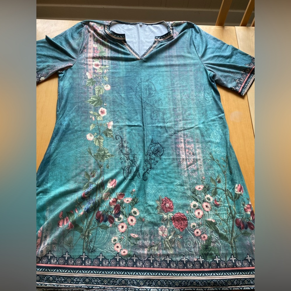 Floral Teal Dress